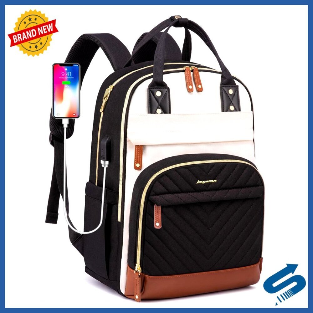 Large Capacity Laptop Backpack with USB Charger Anti-theft Travel Work Bag